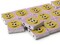 15 20mm Purple and Yellow Wooden Rectangle Happy Face Beads - Two Hole Emoji Beads
